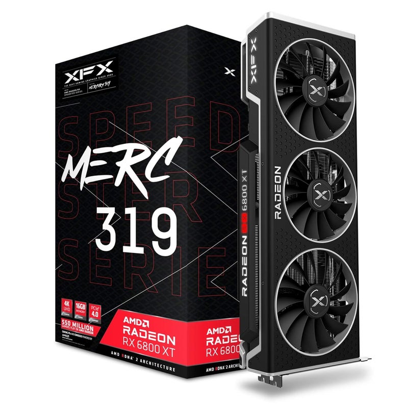 XFX بطاقة الرسوميات الأساسية للألعاب Speedster MERC319 AMD Radeon RX 6800 XT مع 16GB GDDR6 HDMI 3xDP RX-68XTALFD9 - Image 1